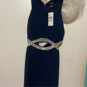 Mini navy blue cut out dressy dress